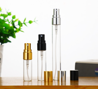Flacon pulvérisateur rond en verre transparent de 10 ml avec pompe à brume fine pour diffuseur de parfum et usage cosmétique