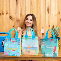 Vente en gros Sac non tissé personnalisé Sac fourre-tout non tissé réutilisable laminé pour les fêtes hawaïennes d'été