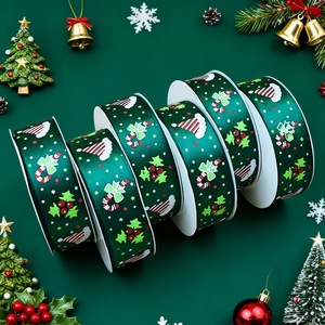 Ruban de Noël personnalisé avec imprimé de cône de pin pour la décoration artisanale d'hiver à la maison - Product Image 6