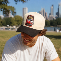 Casquette de baseball vintage tendance bicolore avec logo brodé personnalisé, style rétro, 5 panneaux structurés, pour hommes et femmes