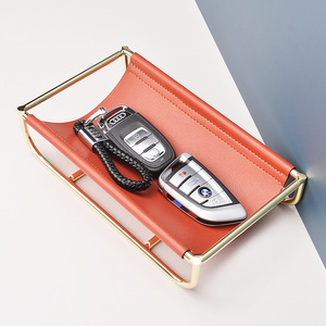 Small accessories leather organizer minimalist home organizer car key holder desk storage home decor trays