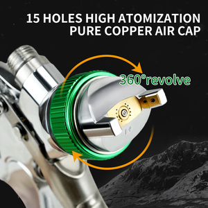 Súng phun sơn ô tô HVLP cấp liệu bằng trọng lực, khí nén, đầu phun 1.4/1.7/2.0 mm, chuyên dụng cho việc sơn xe hơi - Product Image 3