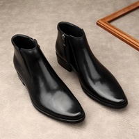 Sepatu Bot Musim Dingin Gaya Italia untuk Pria, Ujung Runcing, Bergaya, untuk Kerja Luar Ruangan, Model Slip-On, Tahan Air, Anti-Selip, Kulit Sapi