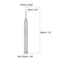 Pisau Penggiling Tungsten Carbide Tanpa Lapisan 0.6mm, Mata Bor CNC Router untuk Mesin PCB, Shank 1/8" (3mm)