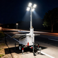 Générateur d'énergie solaire portable, remorque d'éclairage 7m électrique pour la construction et les situations d'urgence