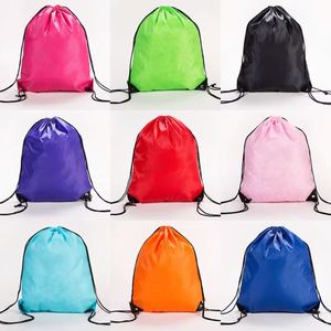 Cheap Waterproof Rope Handle <b>Drawstring</b> <b>Backpacks</b> 210D Polyester Custom Logo Sports Advertising Use - Product Image 3