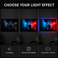 Araba Temalı 5mm LED Akrilik Duvar Sanatı Uzaktan Kumandalı Karartma Üç Işık Efekti İki Boyut Seçeneği Garaj Oyun Odası Dekorasyonu İçin