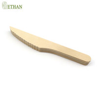 Mini couteau en bois compostable de 165mm en forme de feuille de qualité alimentaire sûr et respectueux de l'environnement durable en bois