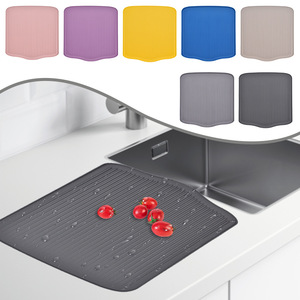 Silicone Kitchen Mat Large Size Thickened Non Slip Countertop Drain Tray Mat Rectangle Solid Color Heat Insulation Pad - Product Image 1