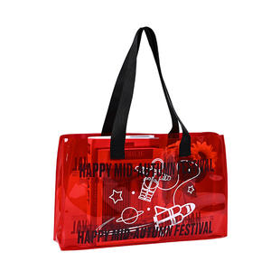 Bolso de mano de PVC impermeable con patrón de dibujos animados y Asa de cuerda para Compras de moda - Product Image 1