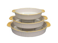 Plat de cuisson en céramique écologique et durable, design minimaliste à double poignée, compatible micro-ondes, pour camping, plat à pizza
