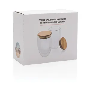 Juego de 2 vasos de bambú de borosilicato, merchandising personalizado - Product Image 5