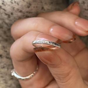 Bague rétro gravée en argent, bague à ouverture réglable, bague <span class=keywords><strong>simple</strong></span> et discrète pour la vie quotidienne - Product Image 3