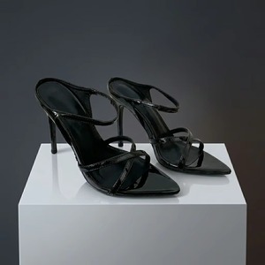 Nuevos Zapatos de Tacón Alto Rojos Elegantes de Lujo para Mujer, con Punta Puntiaguda, Punta Abierta, Parte Superior de PU, Tacón Alto Delgado, para Fiesta u Oficina - Product Image 4