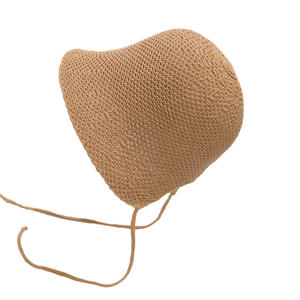 Sombrero de pescador Xia Ketie para mujer, transpirable, de algodón y lino, coleta pequeña de Color sólido, tejido, protector solar, lavabo, escena informal de verano - Product Image 1