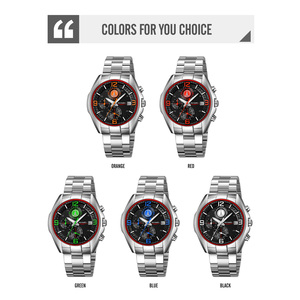 Reloj cronógrafo redondo para hombre, reloj de pulsera de lujo de acero inoxidable, reloj de cuarzo resistente al agua 30M - Product Image 3