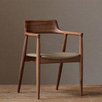 Chaises de salle à manger en bois massif de style moderne et luxueux en cuir PU, design simple