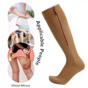 Calcetines de compresión con cremallera para mujer y hombre, 20-30 mmHg, calcetín de soporte hasta la rodilla con punta cerrada para edema y venas varicosas, venta al por mayor - Product Image 4