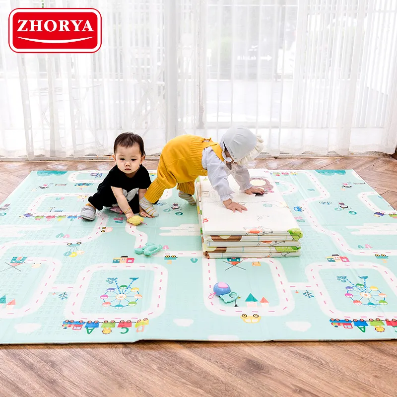 Zhorya Großhandel Baby Langlebige Matte Kinder Boden Krabbeln Kind Indoor Xpe Faltbare Faltbare Spiel matten