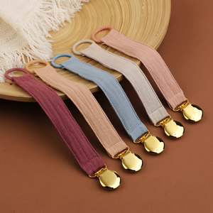 Solid Beech <strong>Wood</strong> Fabric String Pacifier <strong>Clip</strong> Custom Dummy Safe Cotton <strong>Teether</strong> for Newborn Infants and Babies Age Group Child - Product Image 4