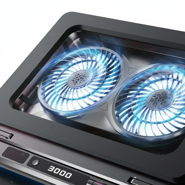 Dual Fan Lap Cooling Pad Air Cooled Notebook Cooler Base RGB Lighting for Office and Esports