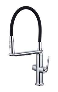 <span class=keywords><strong>Robinet</strong></span> de cuisine moderne en laiton à poignée unique, à montage <span class=keywords><strong>sur</strong></span> pont, avec douchette extractible, en matériau de qualité alimentaire, eau chaude et froide, avec <span class=keywords><strong>tuyau</strong></span> de raccordement - Product Image 5