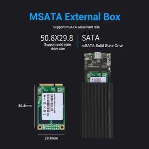 Carcasa de Aluminio para SSD <span class=keywords><strong>Msata</strong></span>, Adaptador de Carcasa Externa para Unidad de Estado Sólido, <span class=keywords><strong>USB</strong></span> C Tipo C a <span class=keywords><strong>Msata</strong></span> - Product Image 2