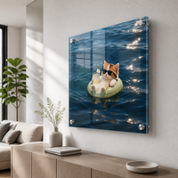 Tableau mural en acrylique 4,5 mm 30x30 cm, impression UV HD, peinture flottante sans cadre avec clous d'angle pour la décoration de la maison, du salon ou du bureau
