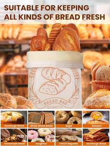 Sacs à <span class=keywords><strong>pain</strong></span> au levain en coton réutilisables, grands et hermétiques, pour garder le <span class=keywords><strong>pain</strong></span> au levain frais, sacs à <span class=keywords><strong>pain</strong></span> en cire d'abeille pour le <span class=keywords><strong>pain</strong></span> au levain fait maison - Product Image 5