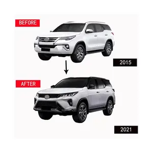 适用于丰田Fortuner 2014-2020升级2021年车身套件包括带格栅前照灯的前后保险杠