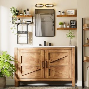 Étagères de salle de bain sur <span class=keywords><strong>toilette</strong></span>-étagère flottante pour mur au-dessus du porte-serviettes de <span class=keywords><strong>toilette</strong></span> petites étagères de décoration de ferme - Product Image 5