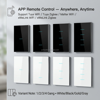 Produits d'usine certifiés FCC ETL, interrupteur intelligent WiFi en verre 1/2/3/4 voies, norme US AU, compatible Apple Homekit, Zigbee, Alexa, Google Home, IP66