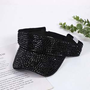 Chapeaux d'été tendance de marque polyvalents en PVC à visière ouverte avec strass et imprimés en soie, vente en gros - Product Image 6