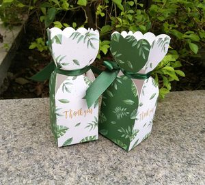 Scatole per Caramelle a Forma di Foglia Verde, Confezioni Regalo per Matrimoni, Compleanni, Feste con Decorazione a Nastro, Accessori per Addio al Nubilato e Baby Shower - Product Image 5