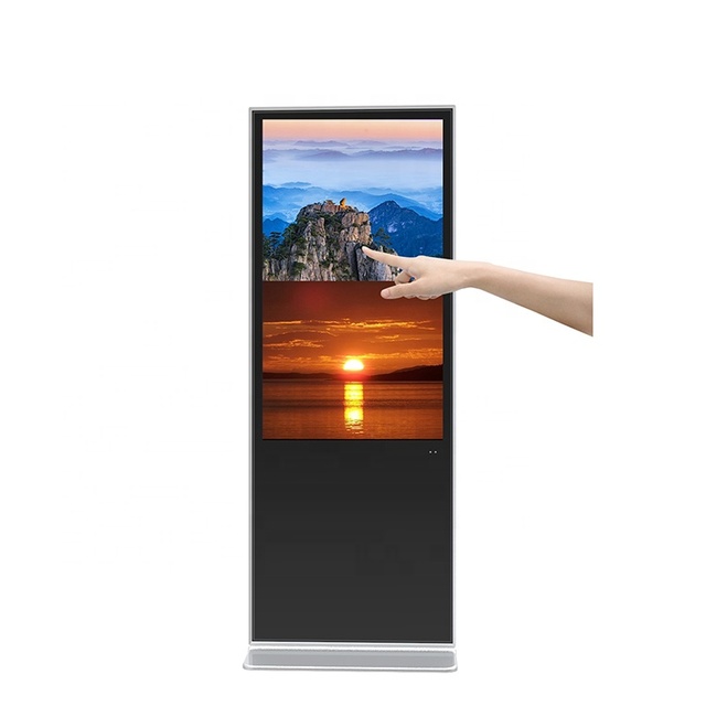Floor Stand 55 Inch Digital Signage Kiosk Rotation Custom Battery Powered Digital Signage