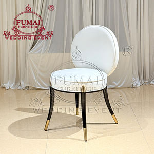 Chaise de banquet commerciale pour mariage au Qatar, avec pieds en aluminium modernes et coussin en velours blanc. - Product Image 4