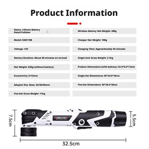2-Inch Cordless Detail <b>Polisher</b> 12V Mini Rotary Spot Machine for <b>Car</b> & Home Care Fine Grinding & Sealant Application - Product Image 2