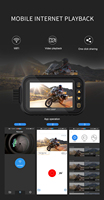 Caméra de tableau de bord pour moto MT35B à double objectif 1080 HD, vision nocturne étanche, écran LCD 3 pouces, enregistreur vidéo DVR avant/arrière
