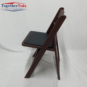 Chaise pliante rembourrée en bois de style français moderne, fabriquée en Chine, pour événements de mariage, fêtes, loisirs en extérieur, chaise d'hôtel pour événements - Product Image 2
