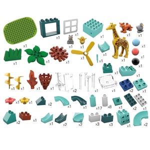 Ensemble de blocs de construction <span class=keywords><strong>pour</strong></span> animaux en marbre DIY, 83 pièces, jouets de piste de course, jouets éducatifs de construction avec ascenseur en spirale - Product Image 5
