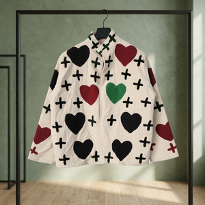 เสื้อแจ็คเก็ตผู้หญิงคอจีน แขนยาว ลายหัวใจปักแบบ Amorzinho ผ้ากำมะหยี่ถัก ความยาวปกติ สำหรับฤดูหนาว เป็นมิตรต่อสิ่งแวดล้อม - Product Image 3