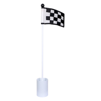 Mât de drapeau vert écologique et recyclable avec virole dorée Bâton de drapeau de golf d'intérieur pour mini parcours