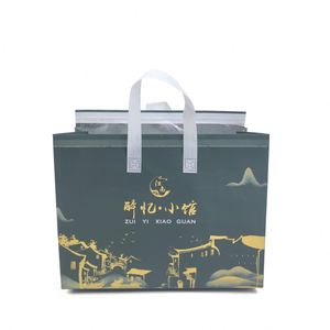 Sac isotherme recyclé personnalisé, imperméable, pour la livraison de nourriture, sac à emporter pour les boissons, sac pour les courses - Product Image 3