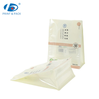 Sachets personnalisés imprimés à fond plat pour pain, boulangerie, emballage alimentaire sec, sacs d'emballage anti-humidité avec fenêtre