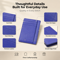 Dompet Kartu Wanita Warna Cerah Multi-Slot Tipis Ringkas Bahan Kulit PU Premium Penutup Magnetik Ketebalan Dapat Disesuaikan