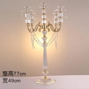 5-Arm <b>Gold</b> Clear Acrylic Modern Candle Holders 77-Inch High Quality Crystal <b>Candelabra</b> Wedding Table and Home Decor Elegant - Product Image 5