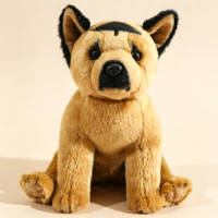 Peluche réaliste de Berger Allemand moelleux, jouet chien assis pour décoration de table à la maison, cadeau d'anniversaire, logo personnalisé disponible en gros