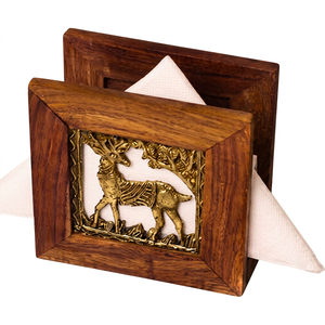 Brass inlay wooden <b>tissue</b> <b>box</b> Handmade wooden desk organizer Tabletop decoration <b>holder</b> Folk art square <b>tissue</b> <b>box</b> - Product Image 1
