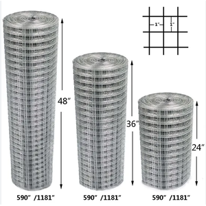 Maille de fil métallique soudée galvanisée de 15 m de long par rouleau, maille de 1 x 1 pouce, épaisseur de 2,5 cm, cage à poulets, clôture de cage - Product Image 2