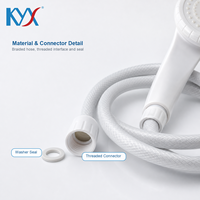 Kit complet de douche à main en plastique Filter Boost avec tube antigel, support en plastique et grand robinet mélangeur pour la rénovation de salle de bain